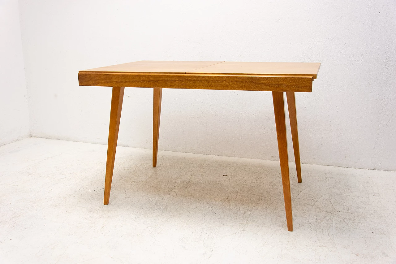 Folding ash and beech table by Frantisek Jirák for Tatra Nábytok, 1970s 18