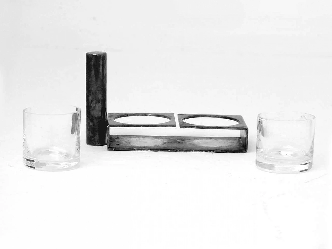 Pair of Io e Te liqueur glasses and salt shaker by Seguso, 1930s 4