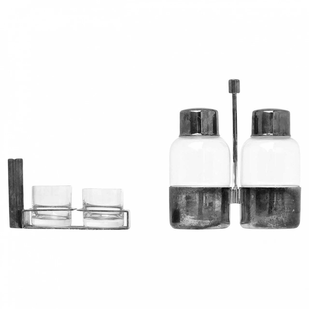 Pair of Io e Te liqueur glasses and salt shaker by Seguso, 1930s 9
