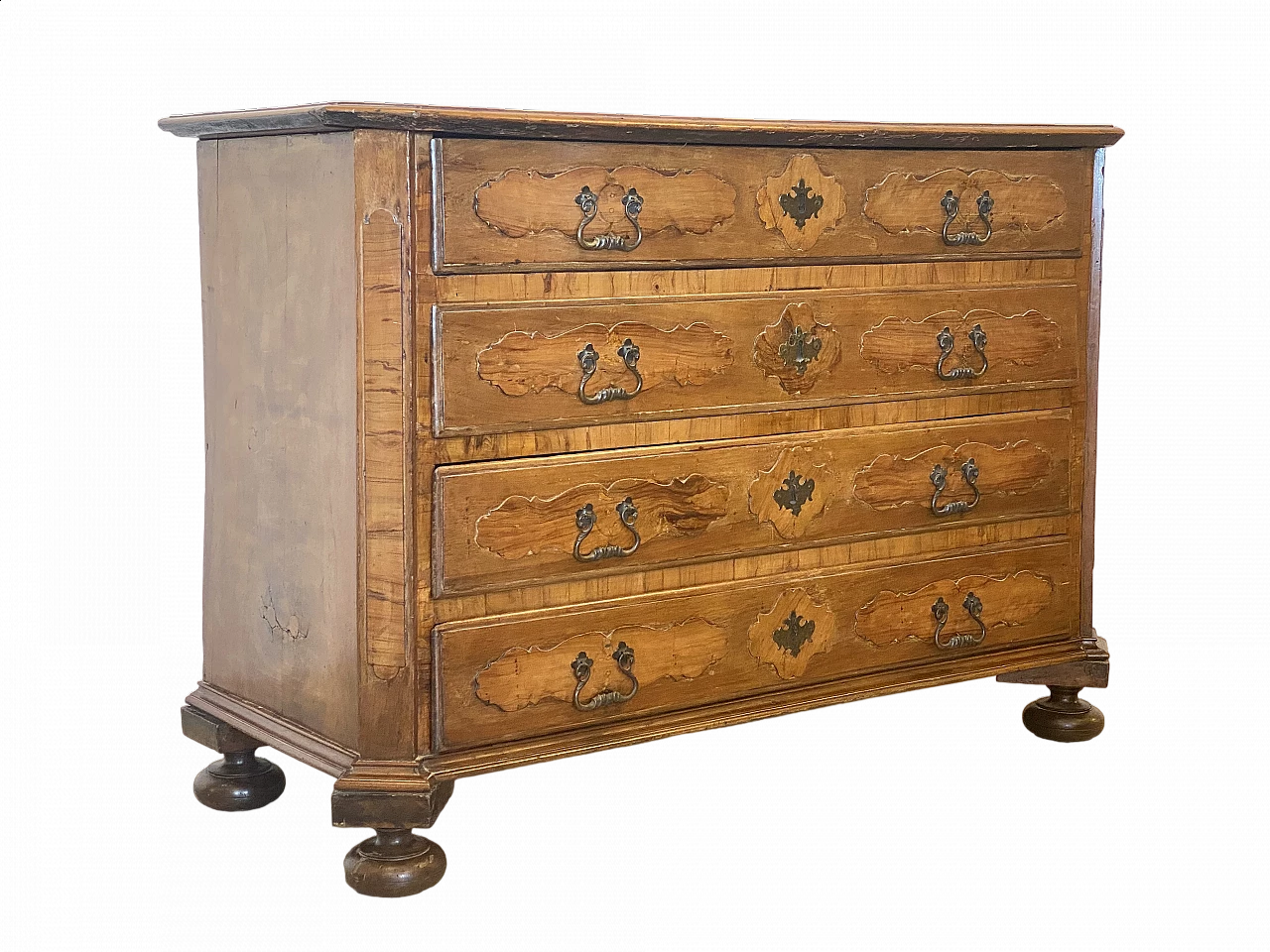 Louis XV walnut and olive commode, 18th century 20