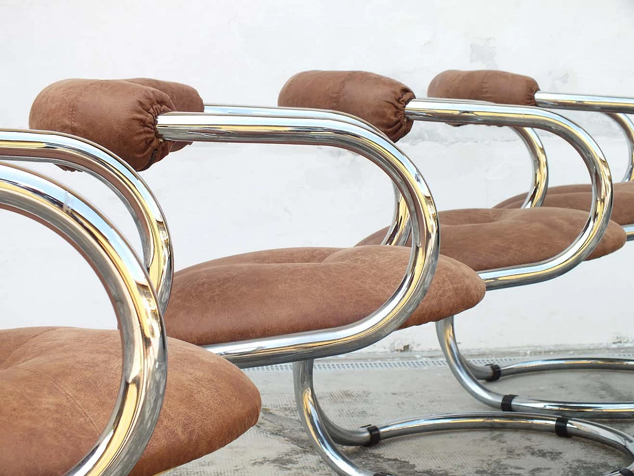 4 Bonzanini Rudy chairs for Tecnosalotto, 1970s 2