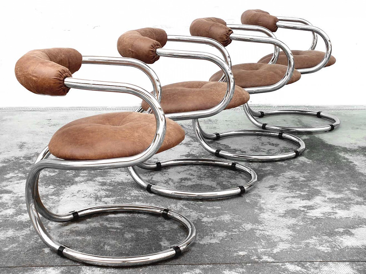4 Bonzanini Rudy chairs for Tecnosalotto, 1970s 5