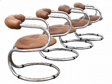 4 Bonzanini Rudy chairs for Tecnosalotto, 1970s