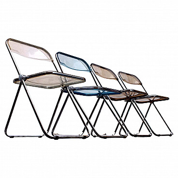4 Plia chairs by Giancarlo Piretti for Anonima Castelli, 1970s