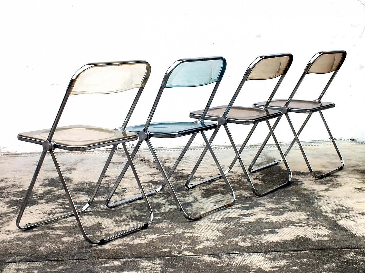 4 Plia chairs by Giancarlo Piretti for Anonima Castelli, 1970s 10