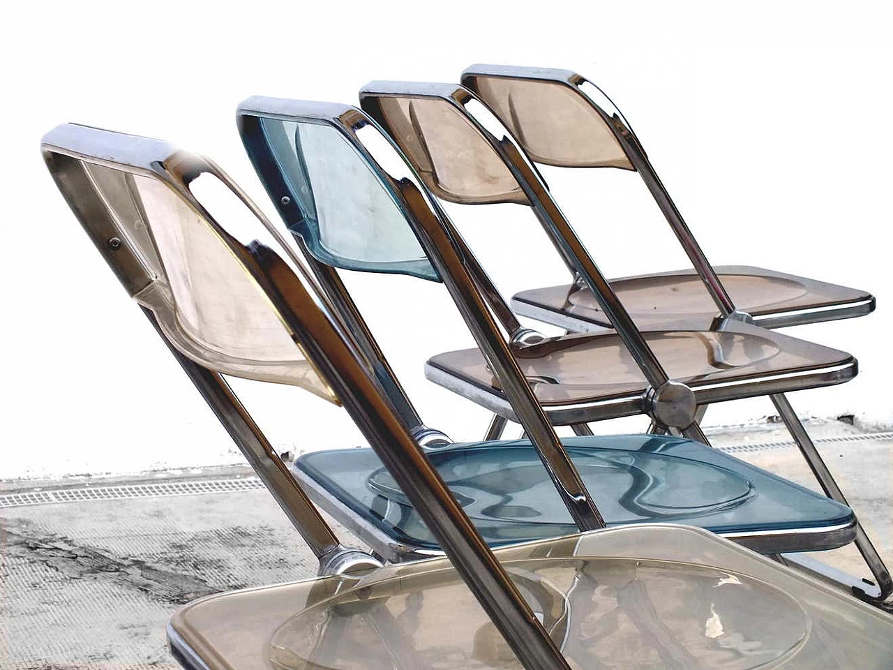 4 Sedie Plia di Giancarlo Piretti per Anonima Castelli, anni '70 12