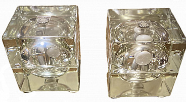 Pair of Cubosfera lamps by Alessandro Mendini for Fidenza Vetraria, 1960s