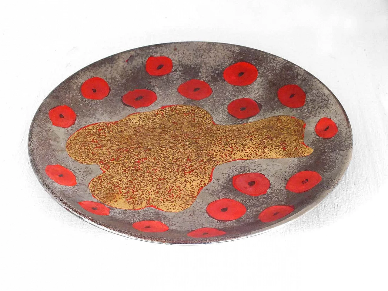 Piatto in ceramica di Pippo Pozzi, anni '60 2