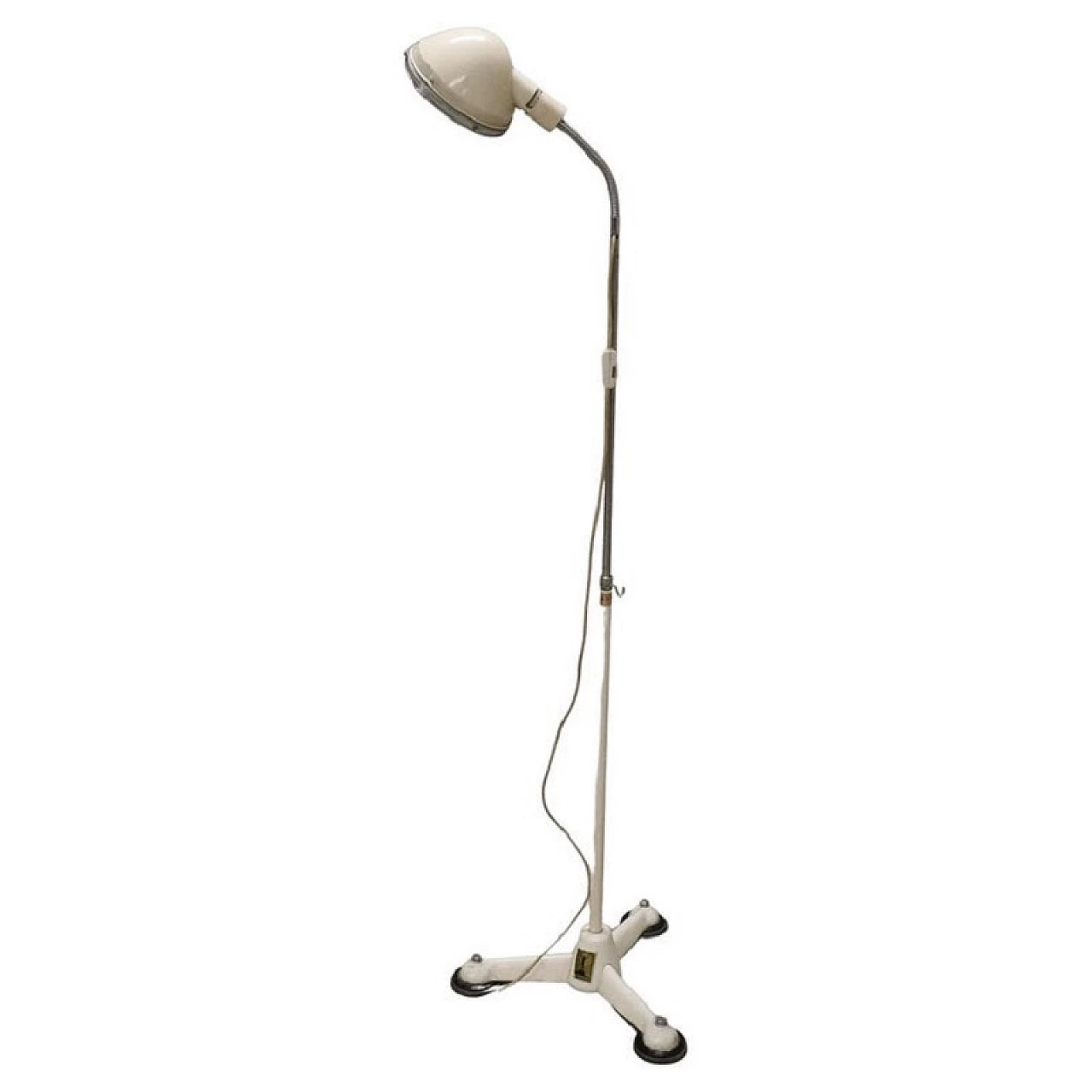 White lacquered metal floor lamp by Hanau, 1950s 1
