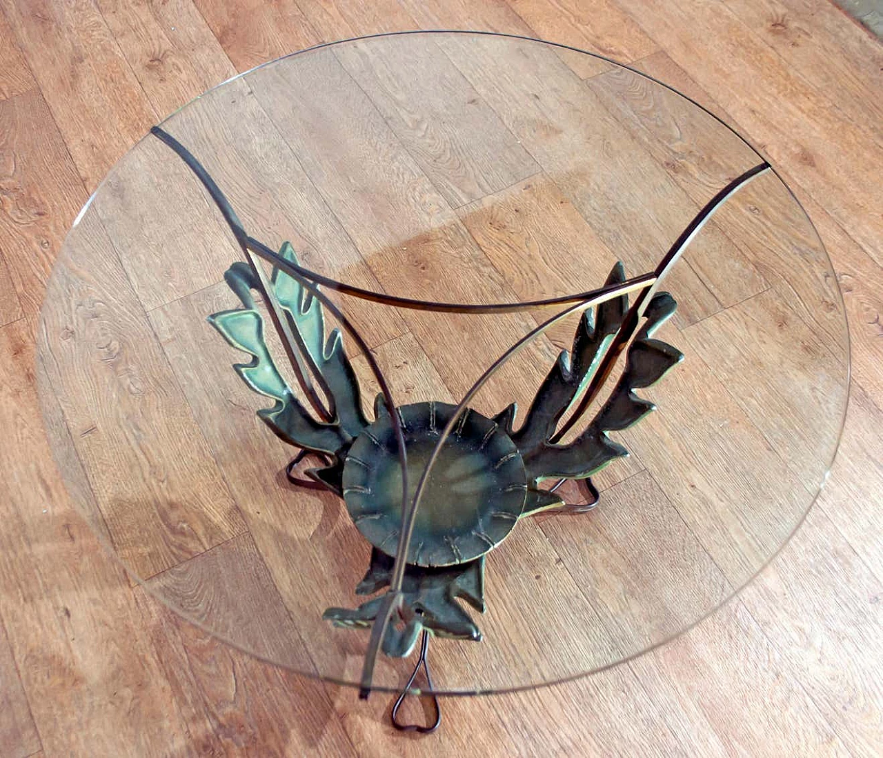 Brass and glass coffee table by Pierluigi Colli, 1950s 5
