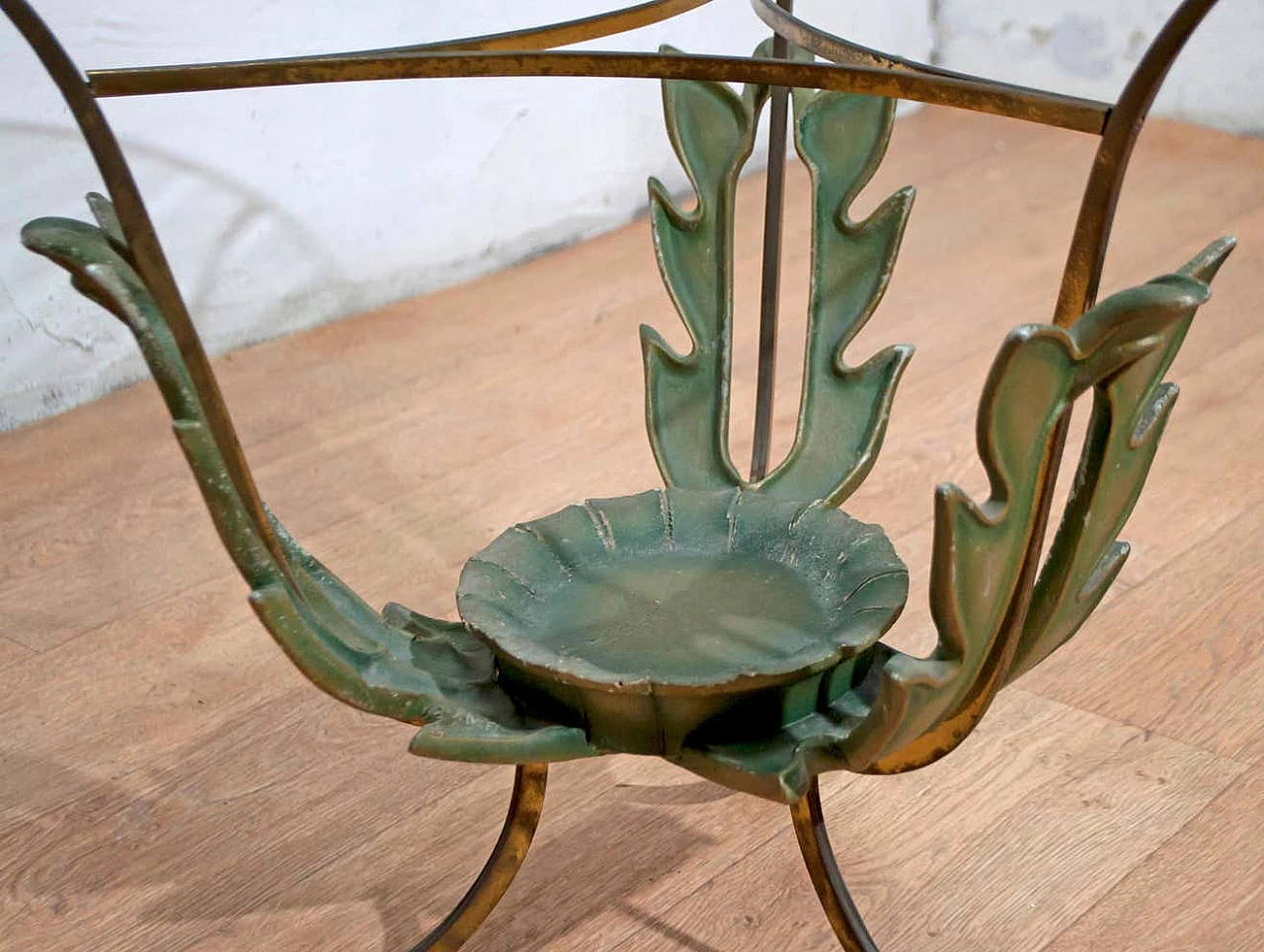 Tavolino da caffè in ottone e vetro di Pierluigi Colli, anni '50 8