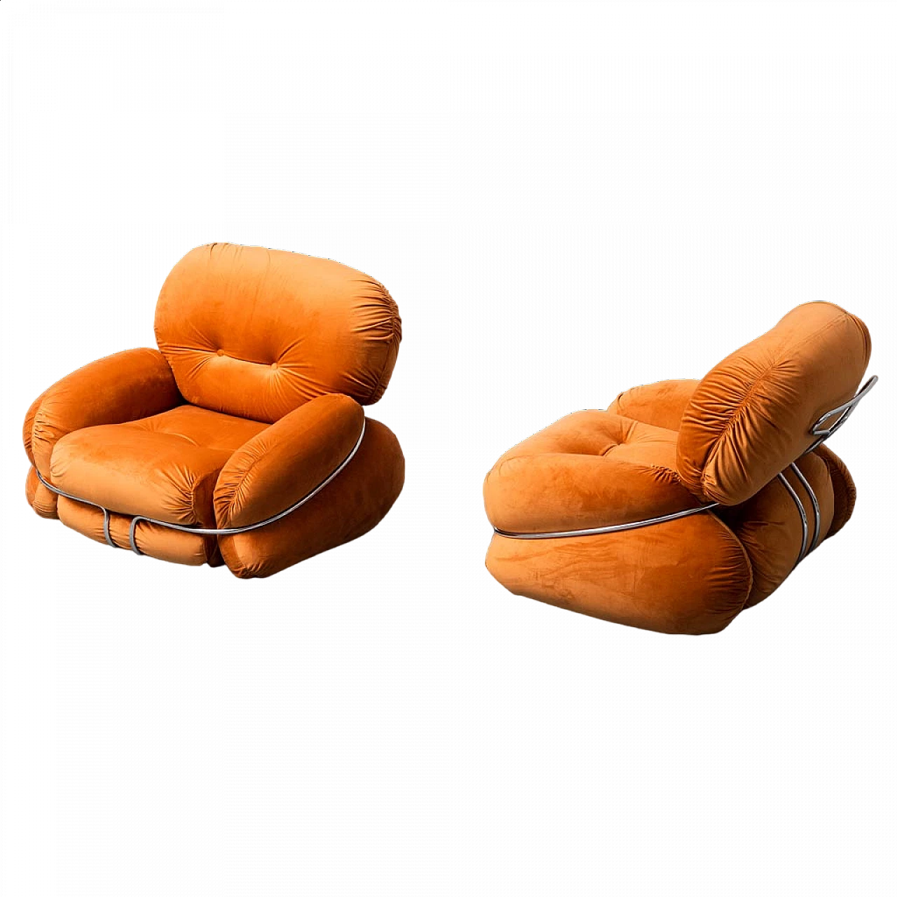 Coppia di poltrone Okay di Adriano Piazzesi, anni '70 12