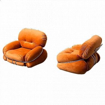 Pair of Okay armchairs by Adriano Piazzesi, 1970s