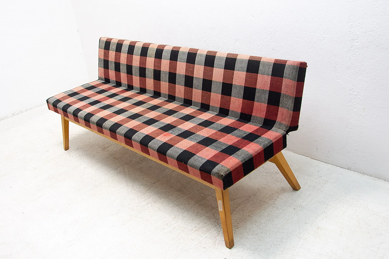 Beech and fabric sofa bed by Miroslav Navrátil, 1960s 4