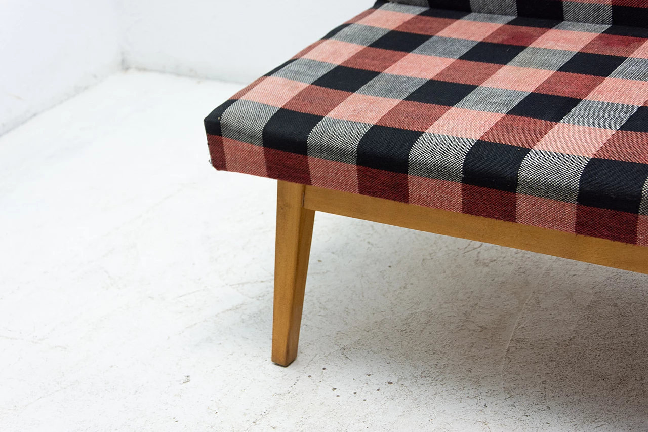 Beech and fabric sofa bed by Miroslav Navrátil, 1960s 10