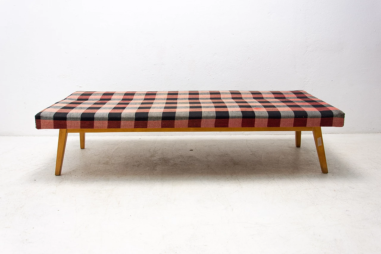 Beech and fabric sofa bed by Miroslav Navrátil, 1960s 11