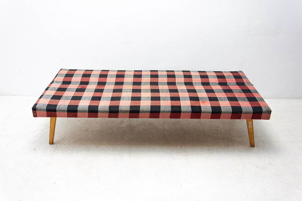 Beech and fabric sofa bed by Miroslav Navrátil, 1960s 12