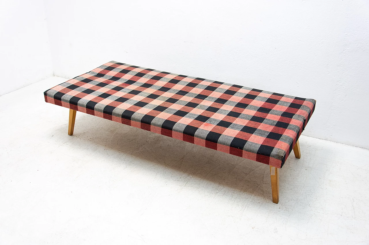 Beech and fabric sofa bed by Miroslav Navrátil, 1960s 13