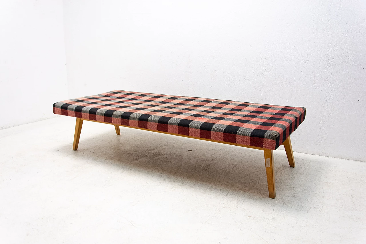 Beech and fabric sofa bed by Miroslav Navrátil, 1960s 14