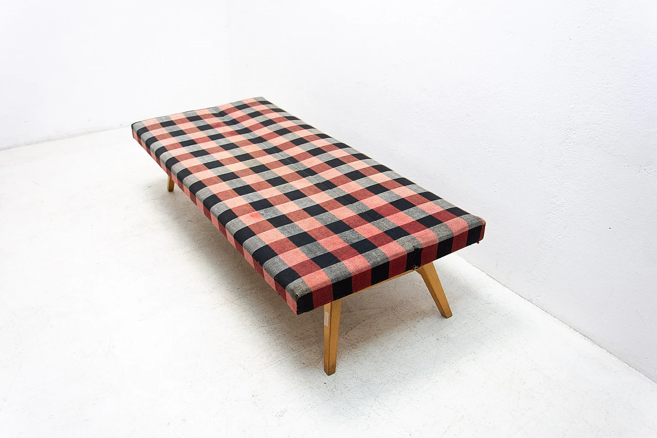 Beech and fabric sofa bed by Miroslav Navrátil, 1960s 16