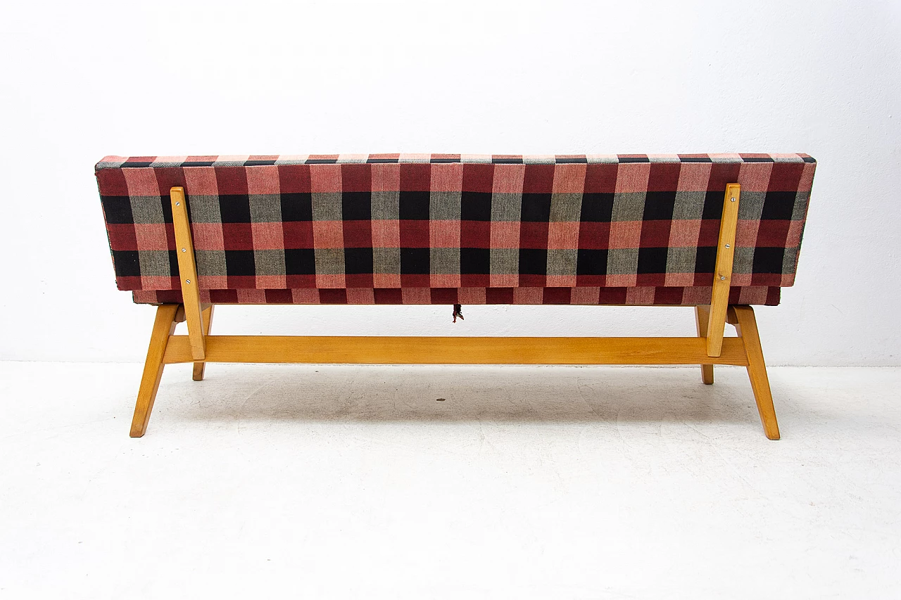Beech and fabric sofa bed by Miroslav Navrátil, 1960s 17