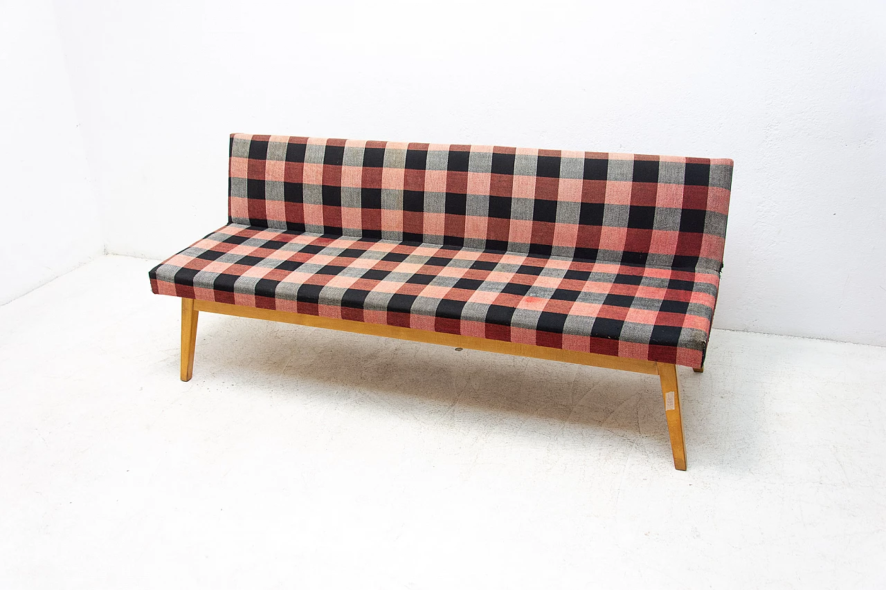 Beech and fabric sofa bed by Miroslav Navrátil, 1960s 20