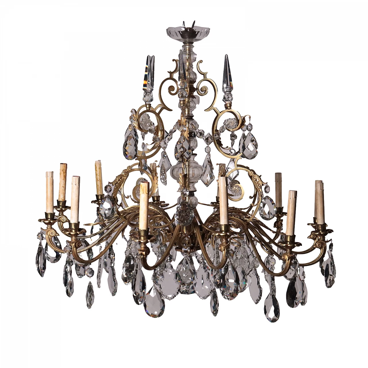 Gilded bronze and glass chandelier, 19th century 1