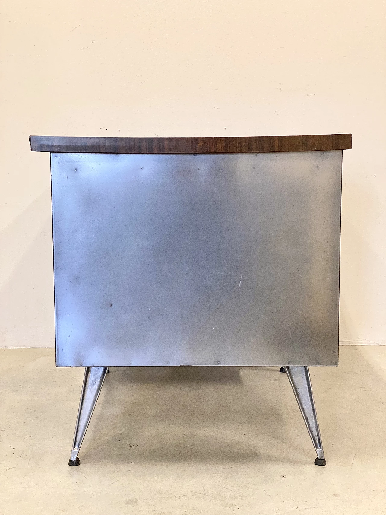 Steel and iron desk with formica top, 1970s 6