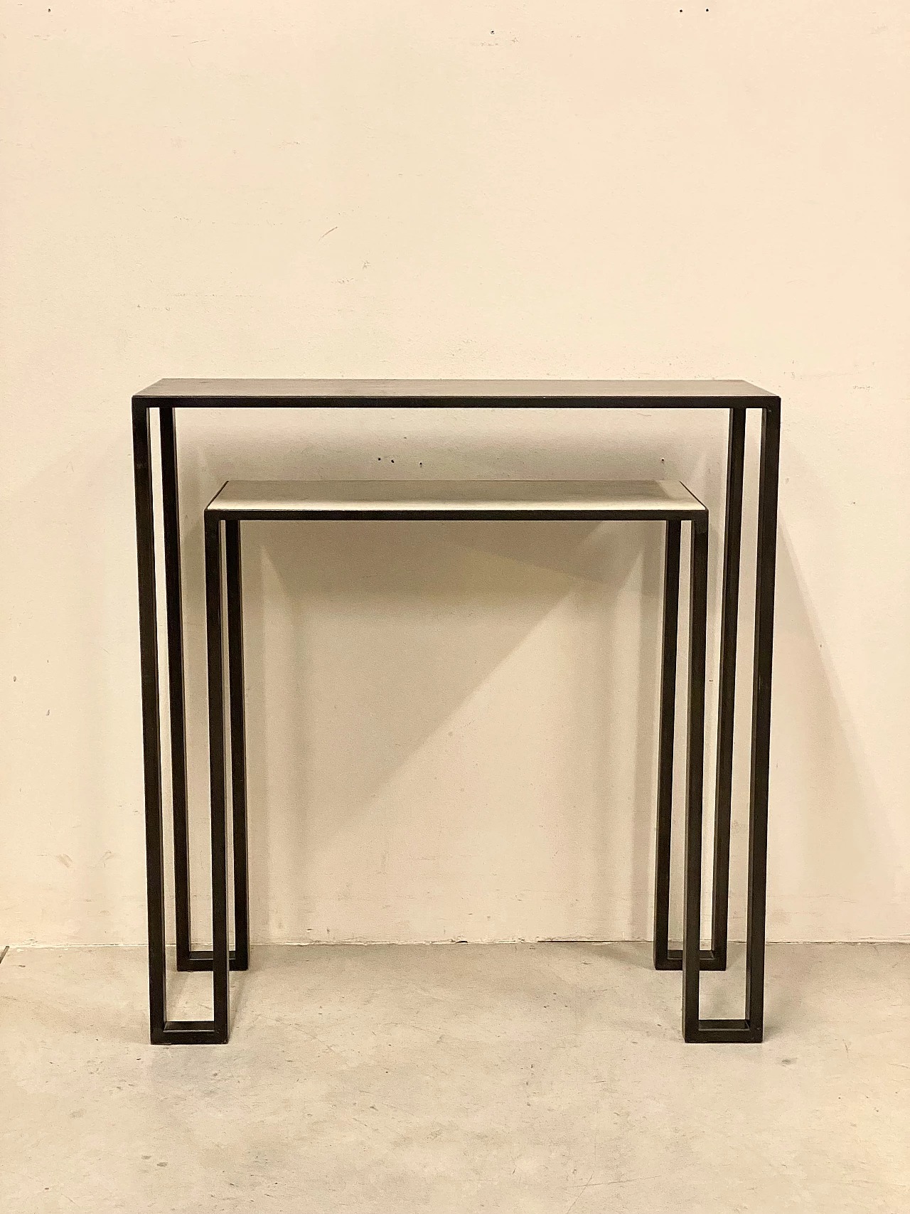 Iron console with double shelf, 1990s 1