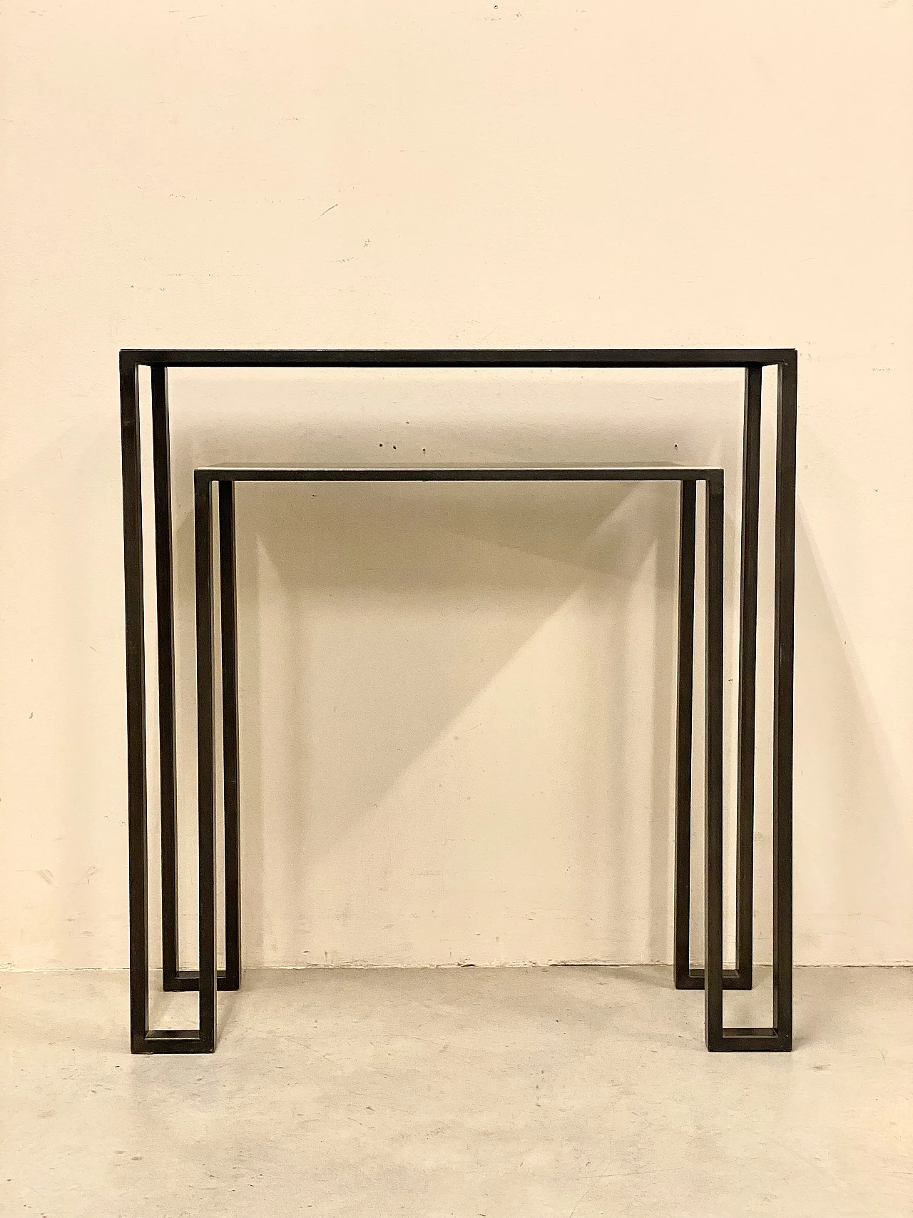 Iron console with double shelf, 1990s 4