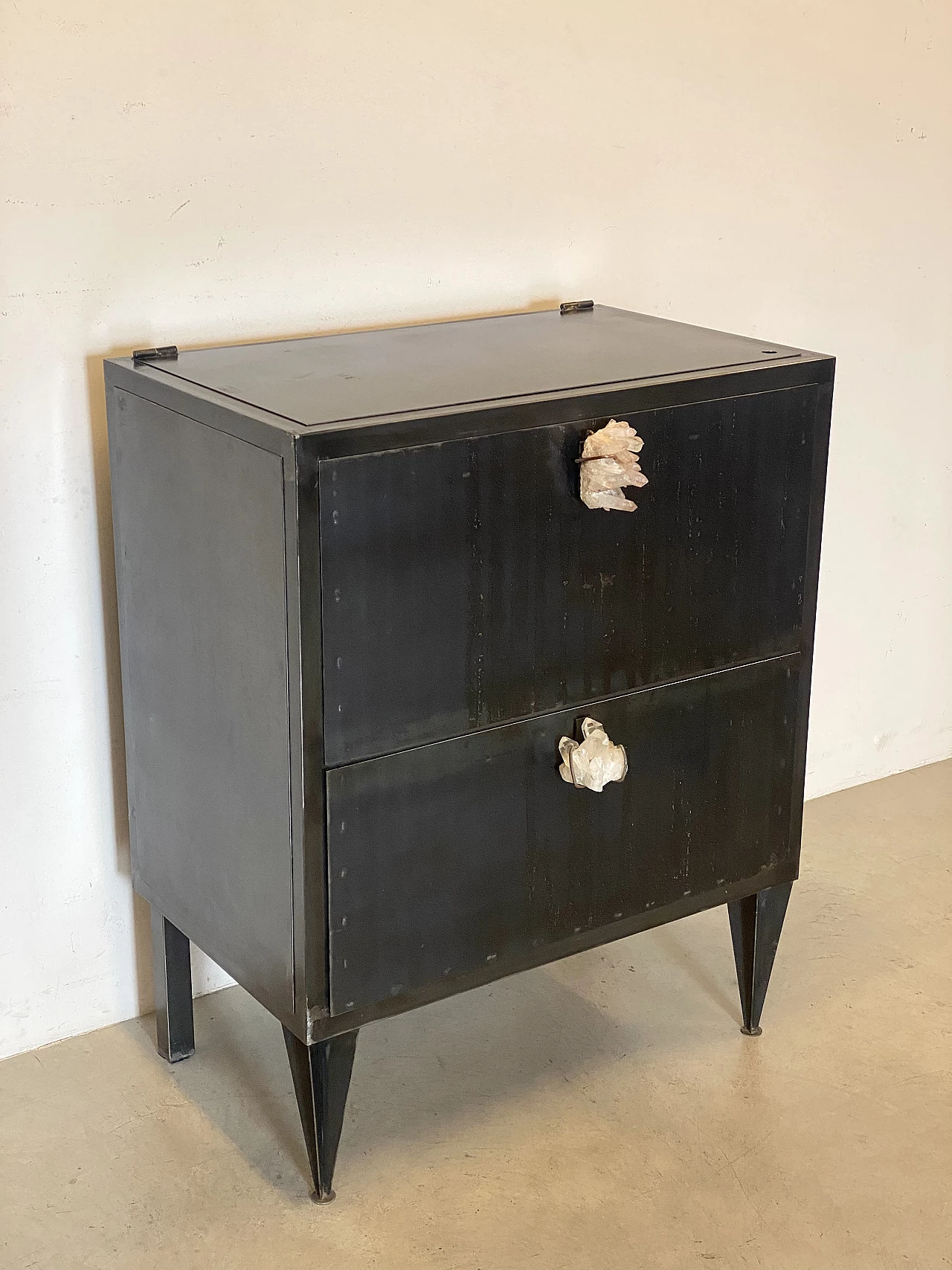 Iron dresser with quartz knobs, 1990s 1