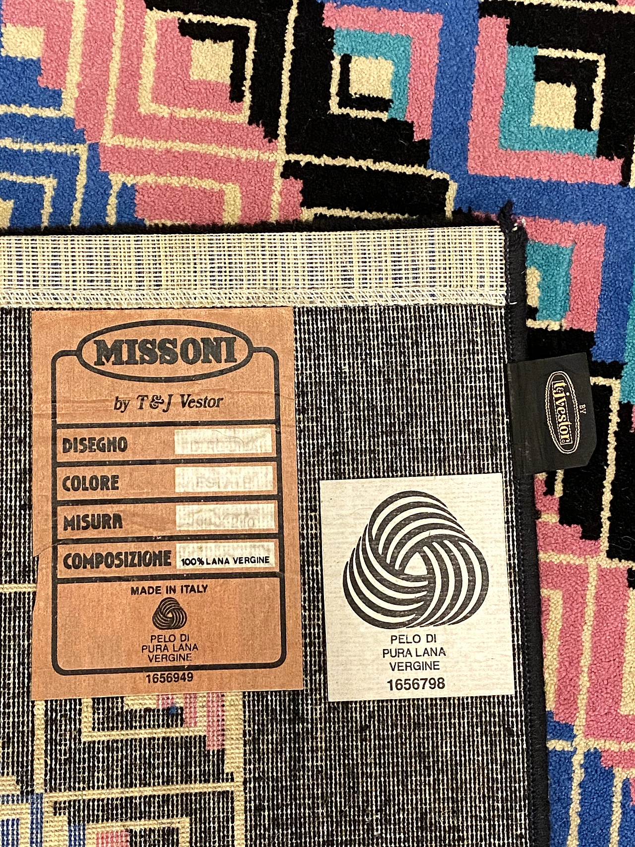 Diagonal Estate rug by Missoni, 1980s 8