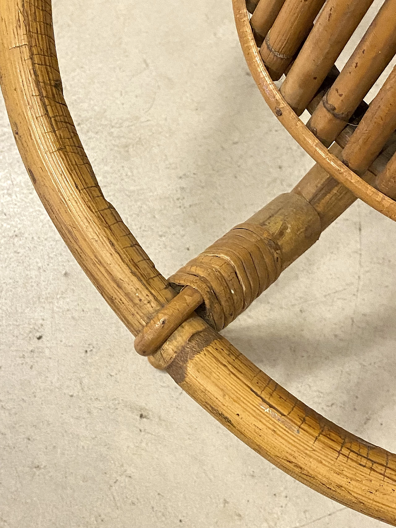 Pair of bamboo and leatherette bar stools, 1970s 10