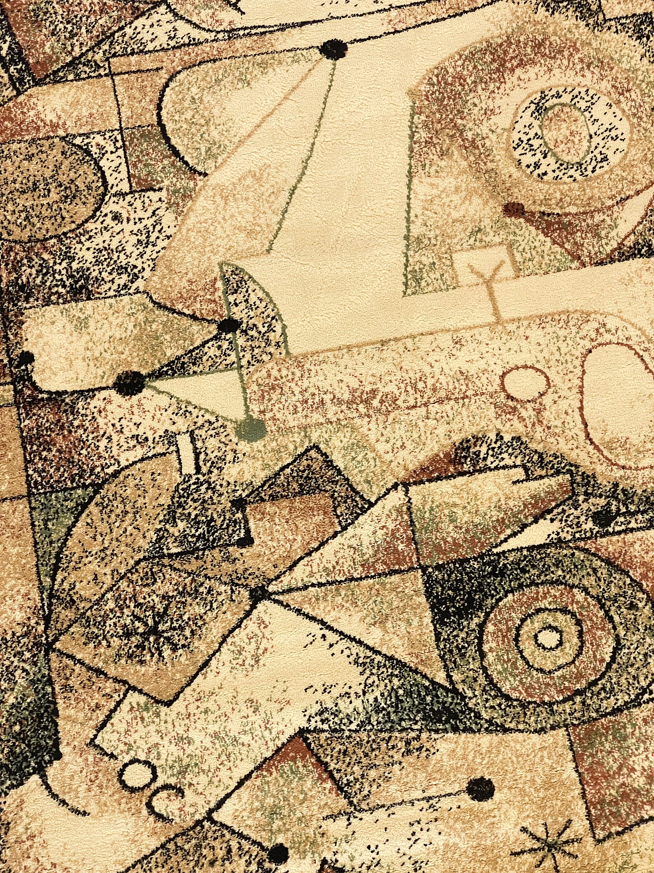 Tappeto rettangolare con disegni ispirati a Paul Klee, anni '80 3
