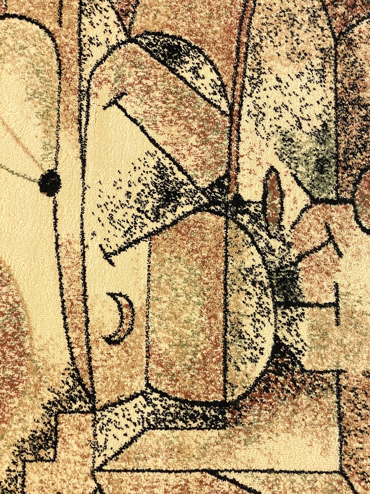 Tappeto rettangolare con disegni ispirati a Paul Klee, anni '80 6