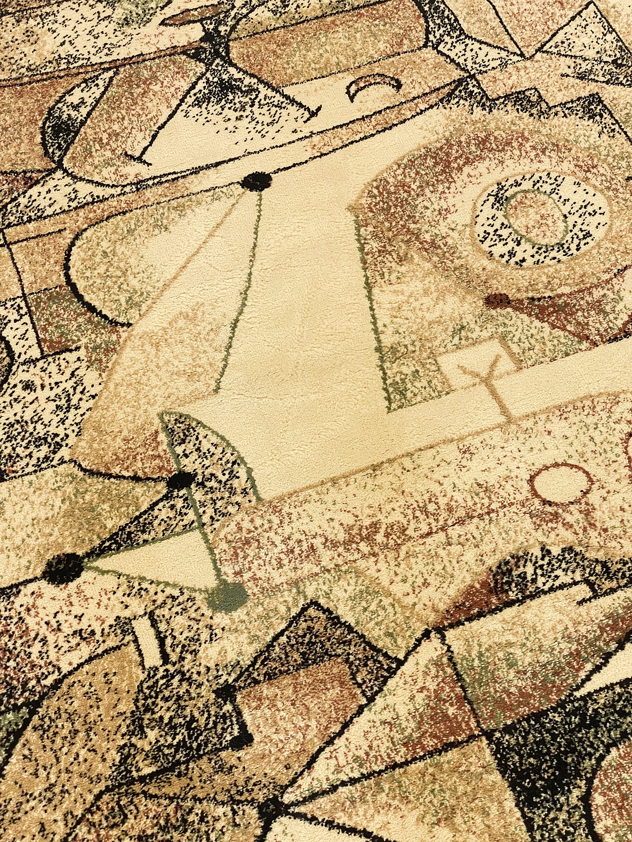 Tappeto rettangolare con disegni ispirati a Paul Klee, anni '80 7