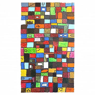 Egidio Bonfante, Light and colours, tempera painting on canvas, 1979