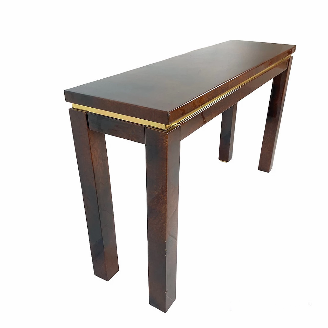 Parchment-covered console table by Aldo Tura, 1960s 2