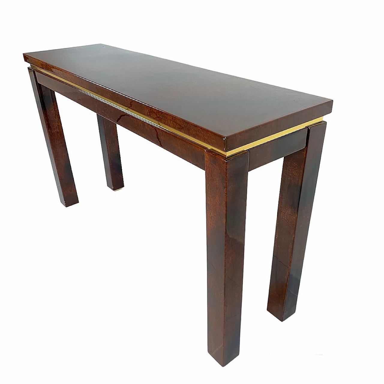 Parchment-covered console table by Aldo Tura, 1960s 3