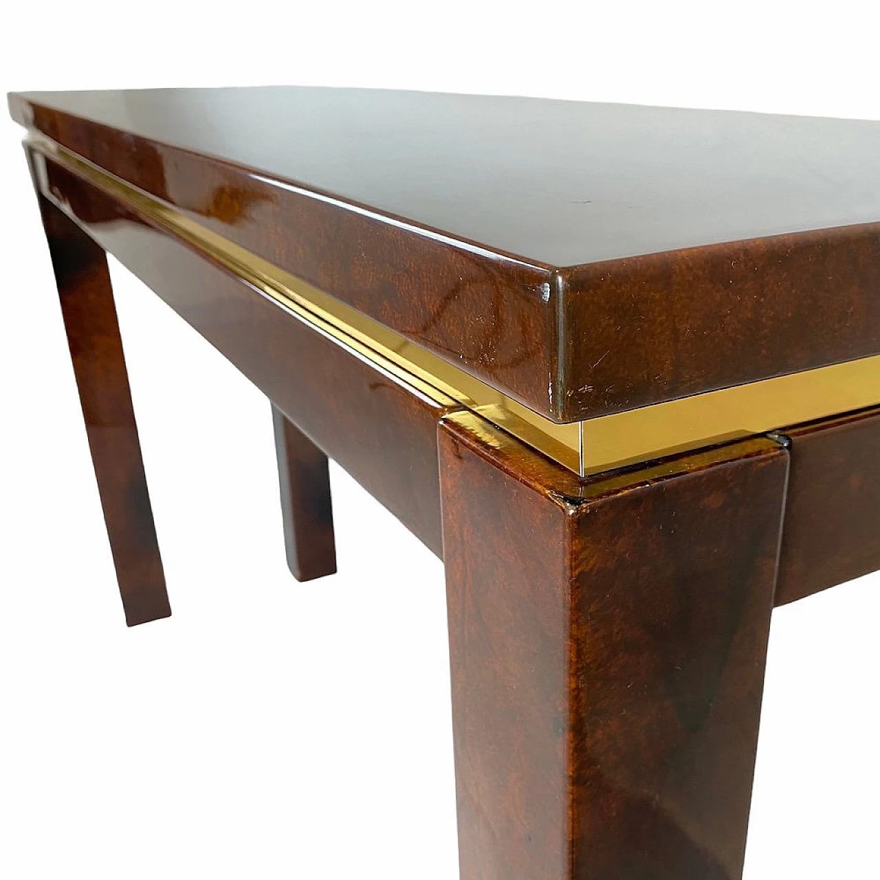 Parchment-covered console table by Aldo Tura, 1960s 4