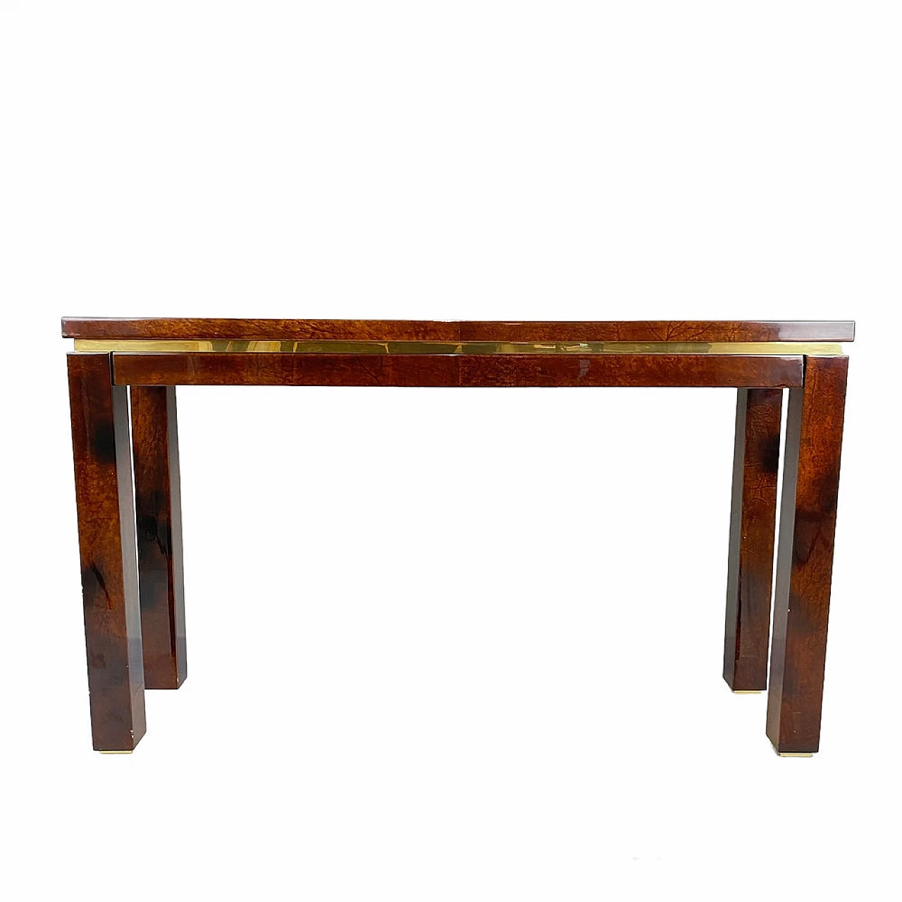 Parchment-covered console table by Aldo Tura, 1960s 6