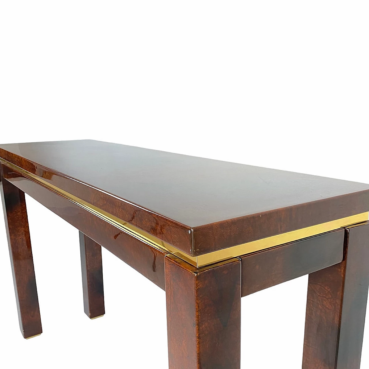 Parchment-covered console table by Aldo Tura, 1960s 10