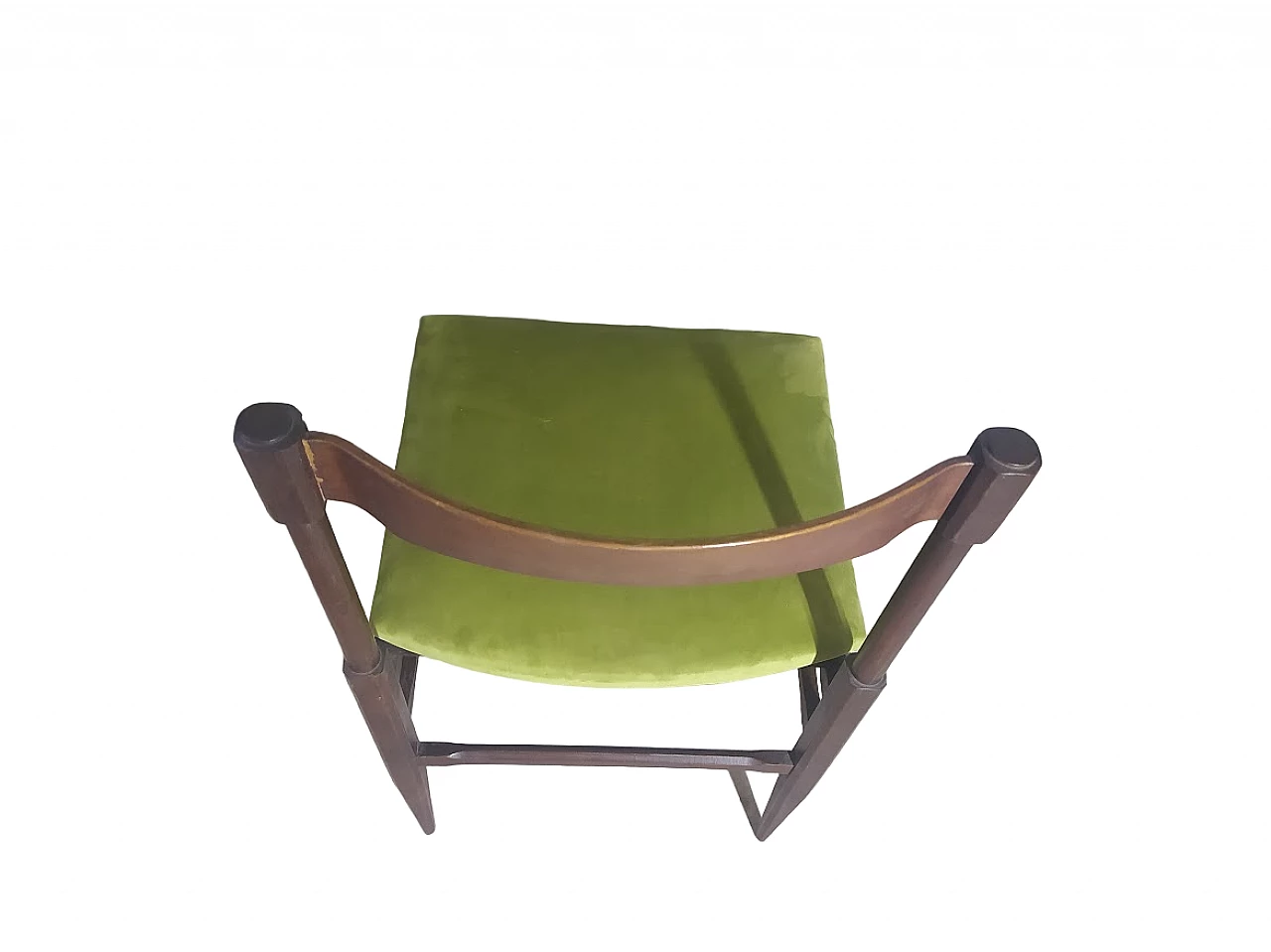 4 Sedie in palissandro e velluto verde nello stile di Gianfranco Frattini, anni '60 3