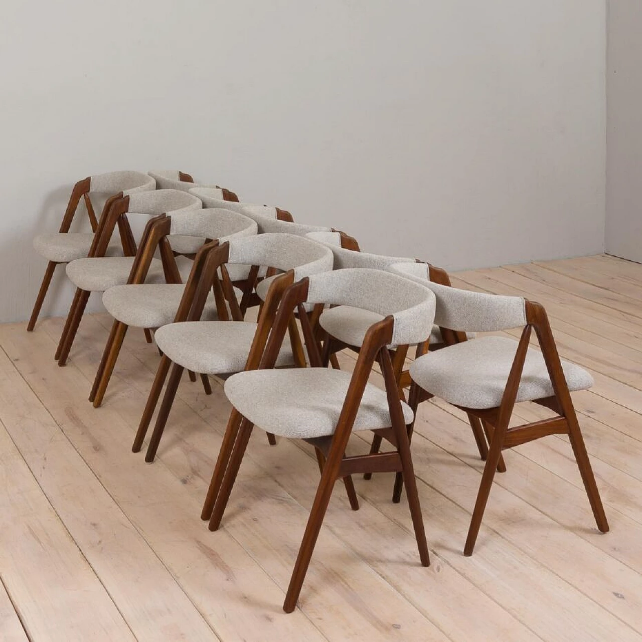 10 Danish teak chairs by Thomas Harlev for Farstrup Møble, 1950s 1