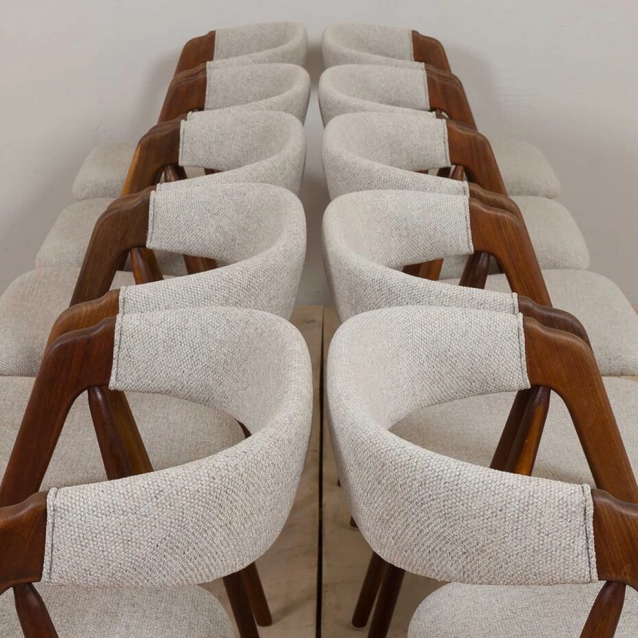 10 Danish teak chairs by Thomas Harlev for Farstrup Møble, 1950s 4