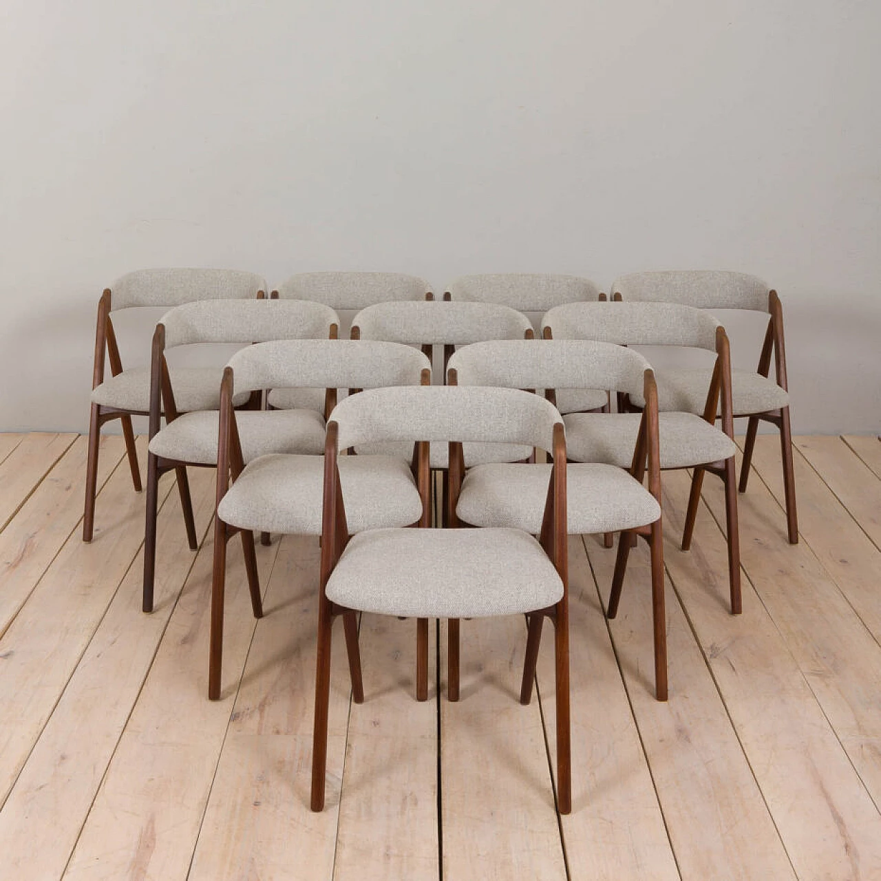 10 Danish teak chairs by Thomas Harlev for Farstrup Møble, 1950s 5