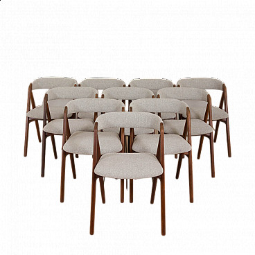 10 Danish teak chairs by Thomas Harlev for Farstrup Møble, 1950s
