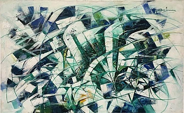 Stefano Iannone, Green Energy, mixed media painting on canvas, 2011