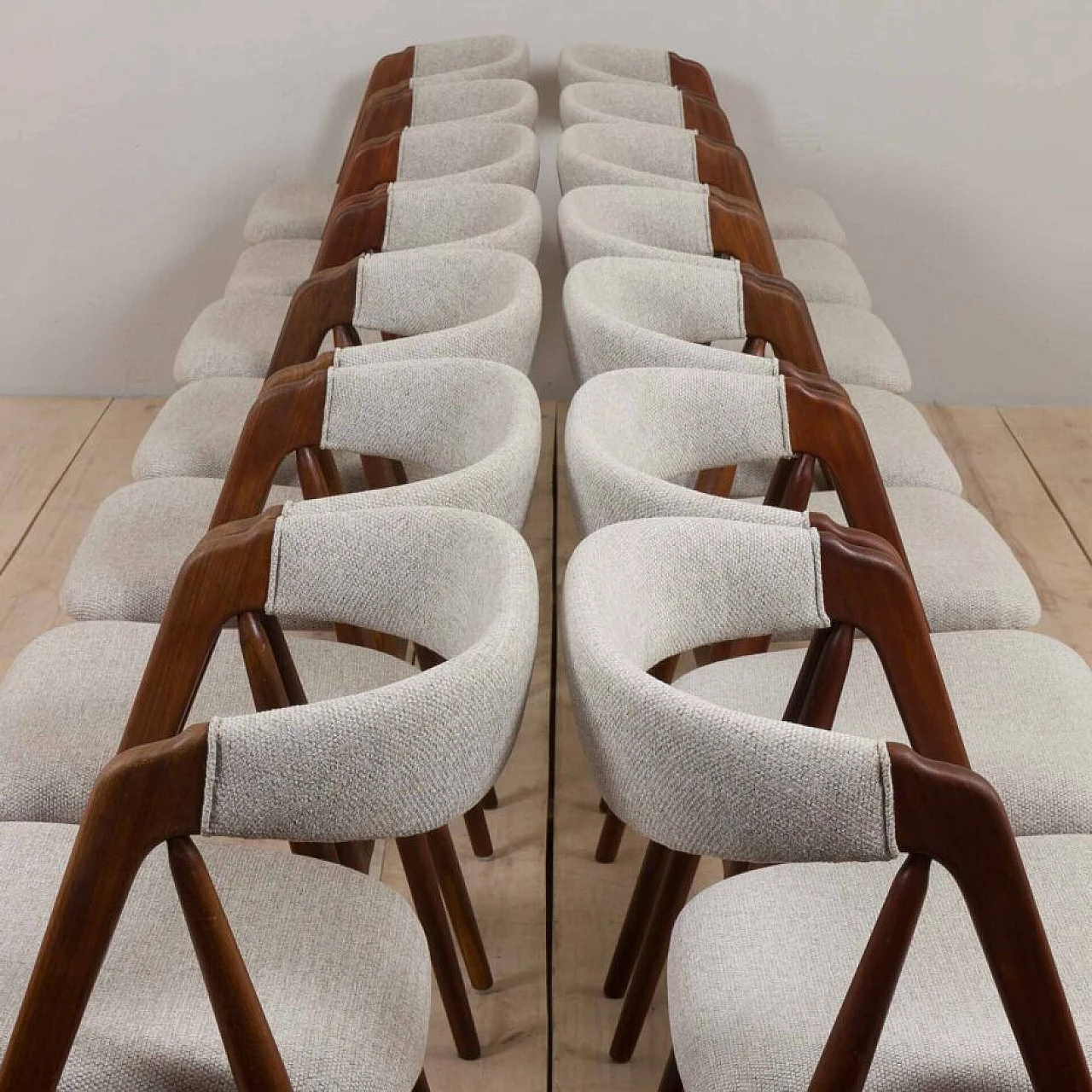14 Danish teak chairs by Thomas Harlev for Farstrup Møbler, 1950s 6