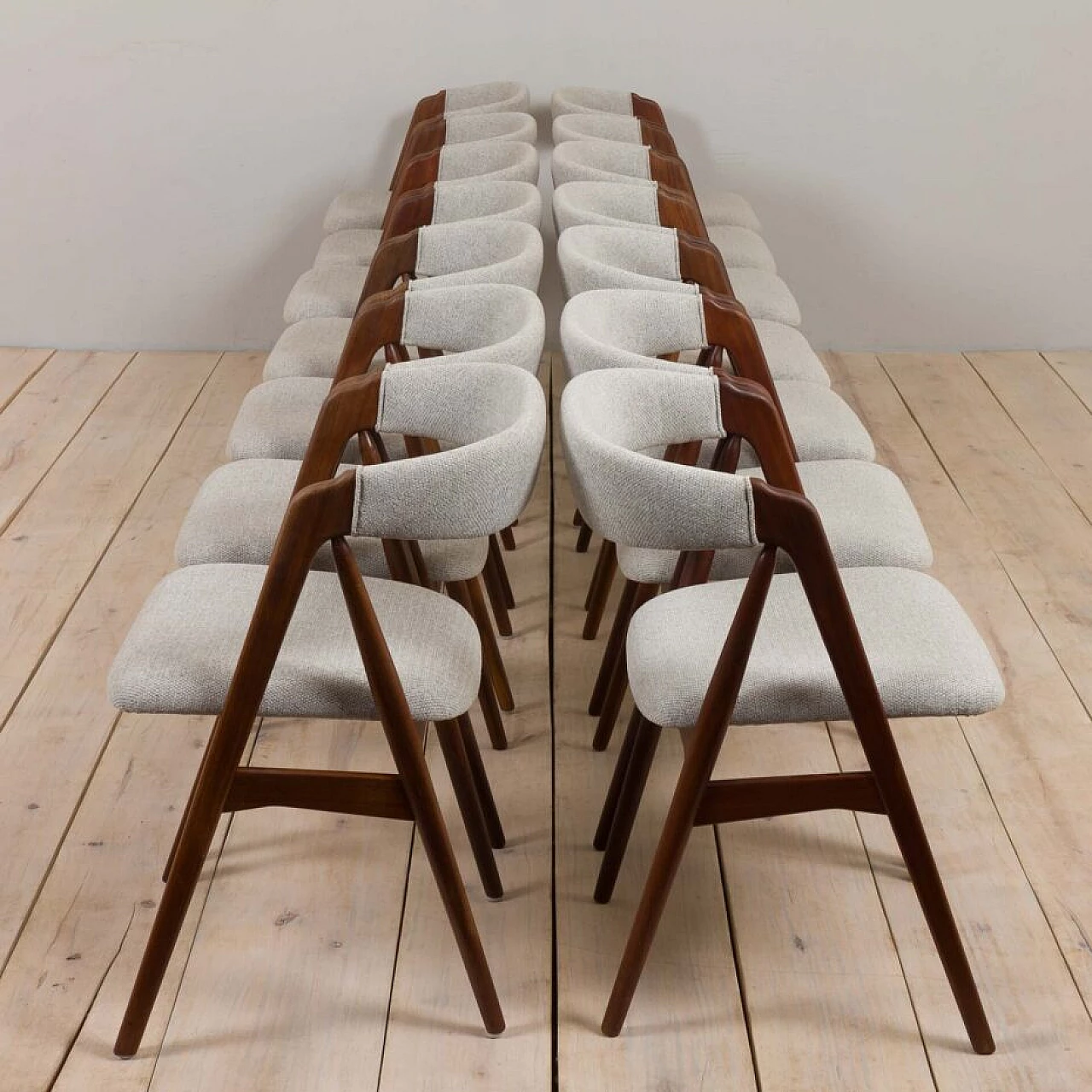14 Danish teak chairs by Thomas Harlev for Farstrup Møbler, 1950s 7